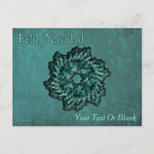 Carte Postale Couronne fractale - Feliz Navidad (Devant)