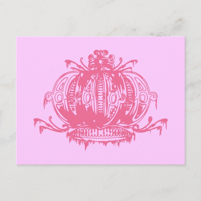 Carte Postale Couronne gothique rose délabrée  (Devant)