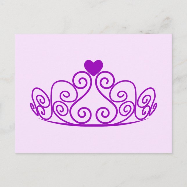 CARTE POSTALE COURONNE GRAPHIQUE TIARA PRINCESSE VIOLETTE PERSON (Devant)