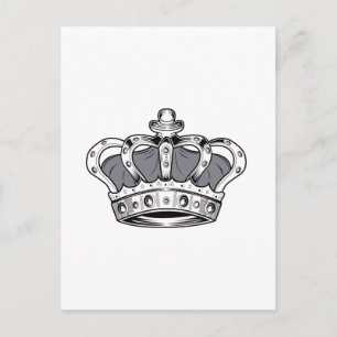 Carte Postale Couronne - Gris