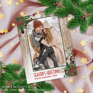 Carte Postale Couronne personnalisée et planches de bois de ferm