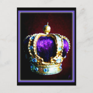 CARTE POSTALE COURONNE POURCENTAGE VELVET PURPLE SUR NOIR