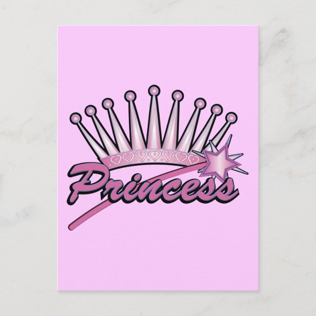 Carte Postale Couronne rose princesse (Devant)