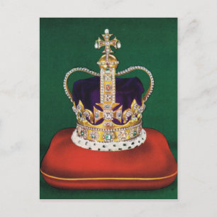 Carte Postale Couronne utilisée à la couronne de la reine Elizab