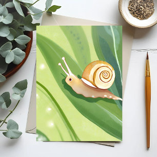 Carte Postale Courrier Escargot Aquarelle Nature