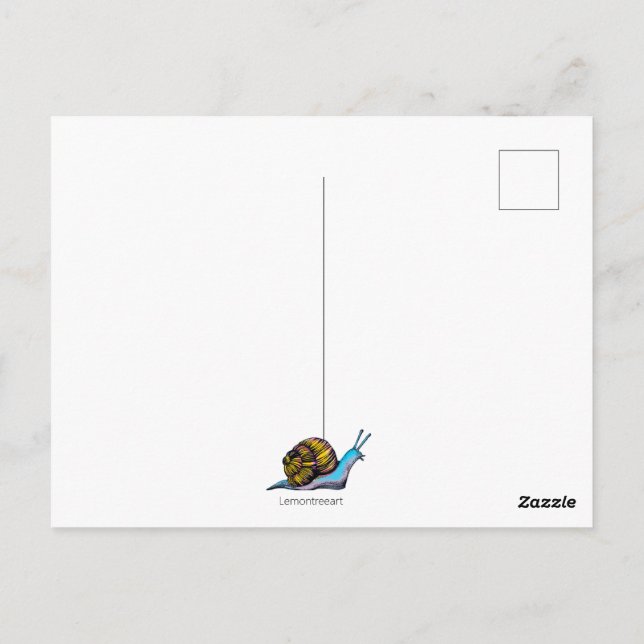 Carte Postale courrier escargot coloré (Dos)