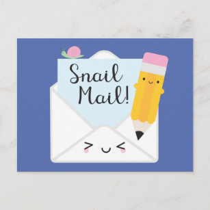 Carte Postale Courrier Snail Kawaii