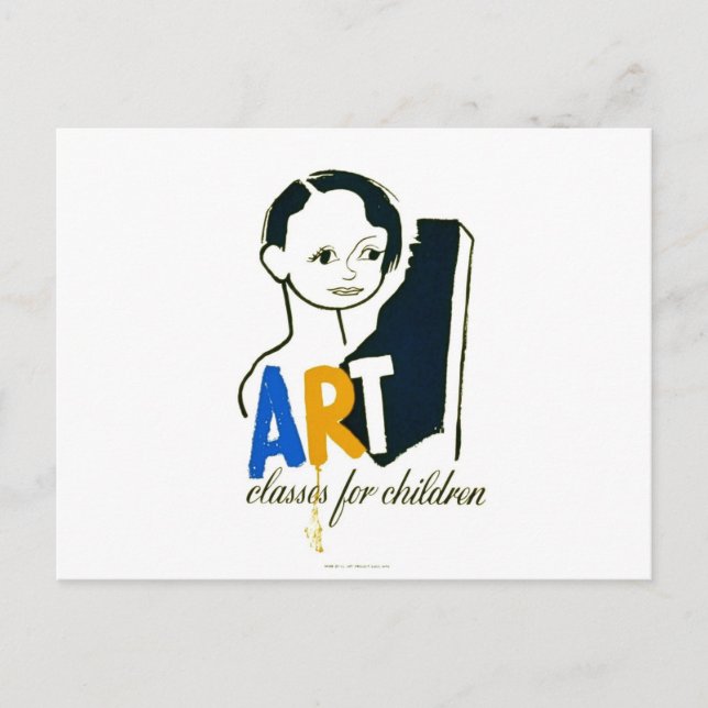 Carte Postale Cours d'art pour enfants - Poster de l'APM - (Devant)