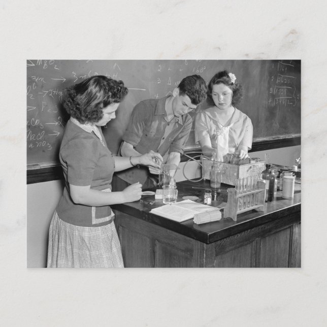 Carte Postale Cours de chimie, 1943 (Devant)