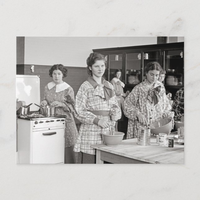 Carte Postale Cours de cuisine, 1935 (Devant)