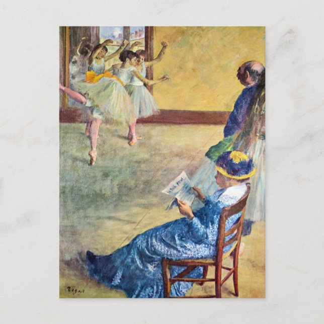 Carte Postale Cours de danse, salle de danse par Edgar Degas (Devant)