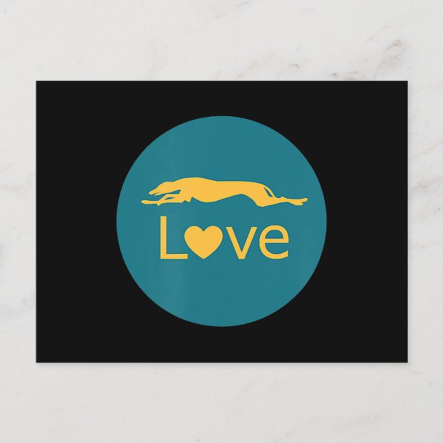 Carte Postale Course à la retraite Greyhound Love (Devant)