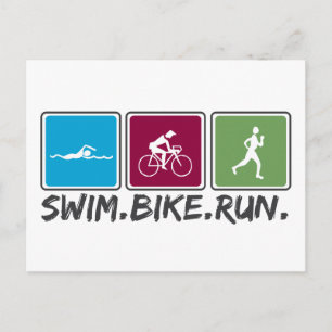 Carte Postale course à vélo nage (triathlon)