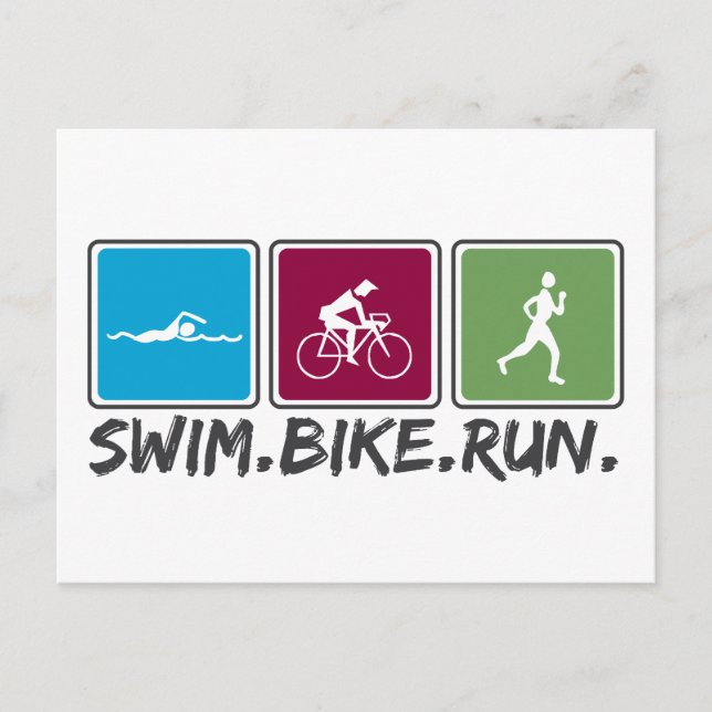 Carte Postale course à vélo nage (triathlon) (Devant)