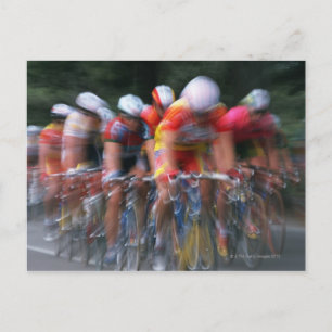 Carte Postale Course à vélo sur route