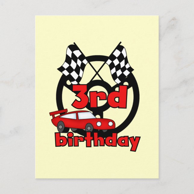 Carte Postale Course automobile 3e anniversaire Tshirts et cadea (Devant)