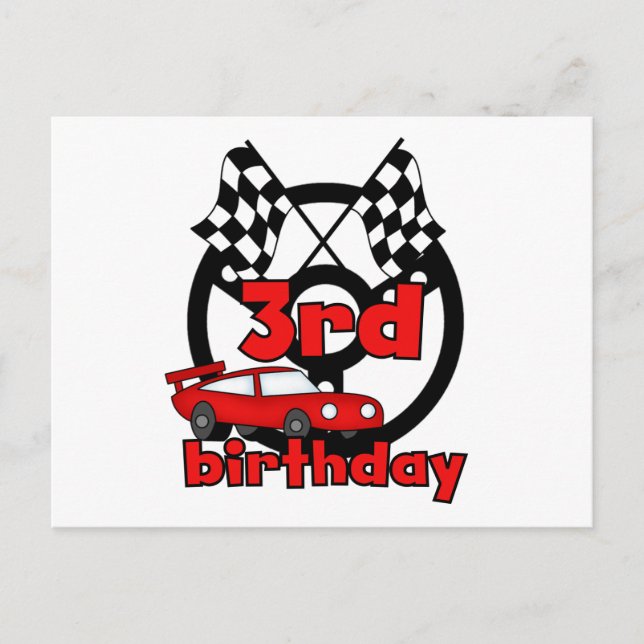 Carte Postale Course automobile 3e anniversaire Tshirts et cadea (Devant)