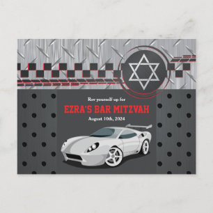 Carte Postale Course automobile Racecar Bar Mitzvah Enregistrer 