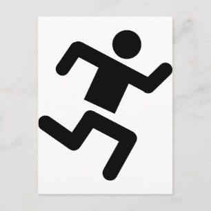 Carte Postale course d'athlétisme noir