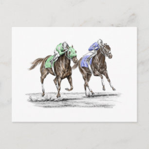 Carte Postale Course de chevaux à Thoroughbred