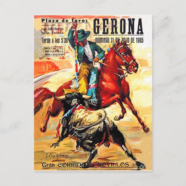 Carte Postale Course de taureaux à Gérone, Espagne, Corrida, voy (Devant)