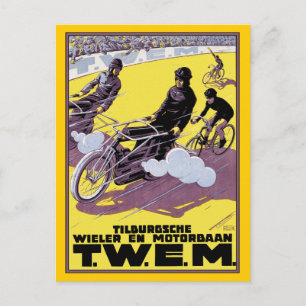 Carte postale : Course moto et vélo