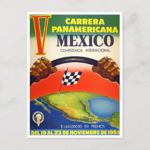 Carte Postale Course vintage Carrera Panamericana 1954