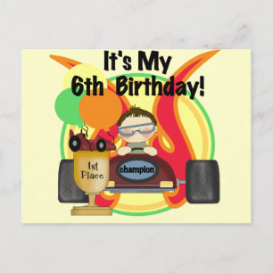 Carte Postale Course Voiture 6e Anniversaire Tshirts et cadeaux