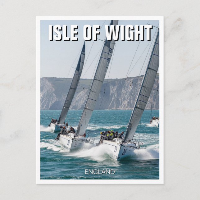 Carte Postale Course Yachts Isle of Wight England Travel (Devant)