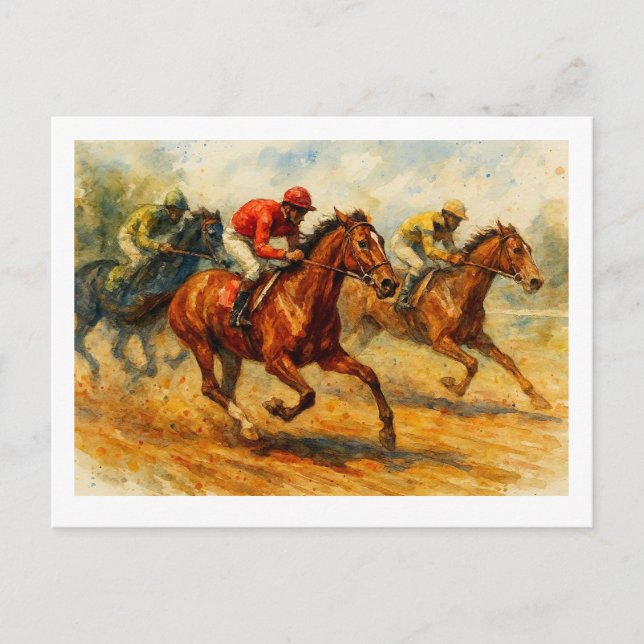 Carte Postale Courses de chevaux,  (Devant)