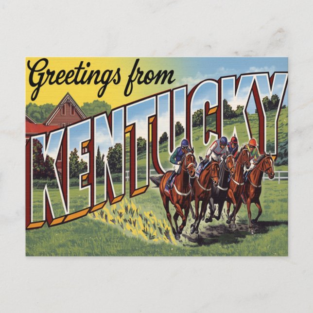 Carte Postale Courses de chevaux du Kentucky Derby (Devant)