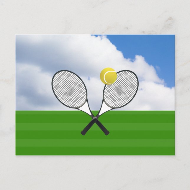 Carte Postale court de tennis et RACKETS DE TENNIS (Devant)