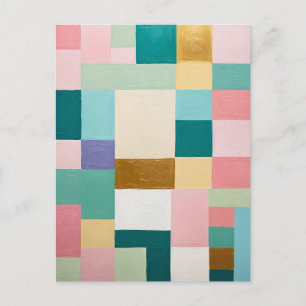 Carte Postale Courte géométrique pastel