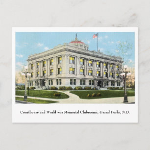 Carte Postale Courthouse World War Memorial club, Grand Forks ND