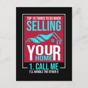 Carte Postale Courtier en immobilier Propriété drôle Agent immob