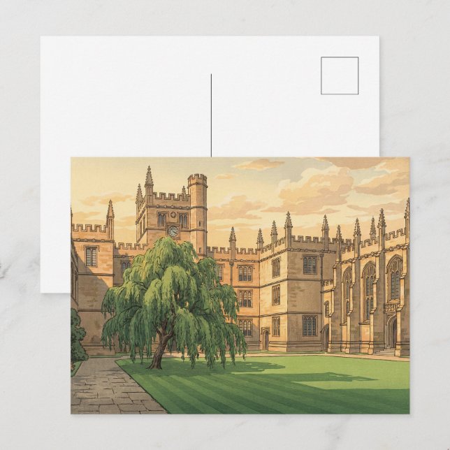 Carte Postale Courtyard at Oxford University (Devant / Derrière)