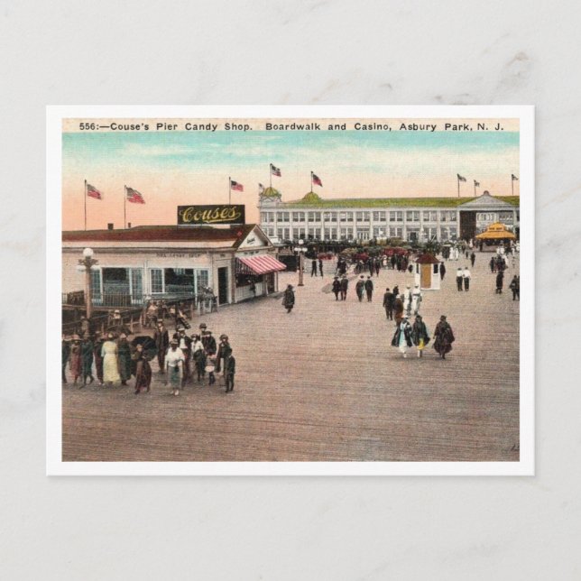Carte Postale Couse's Pier, Candy Shop, Asbury Park NJ (Devant)