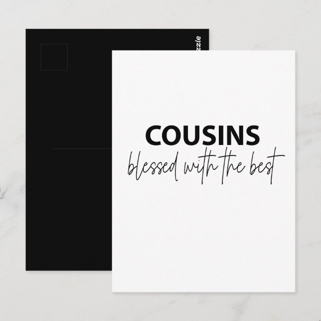 Carte Postale Cousins - Bénis avec le meilleur (Devant / Derrière)