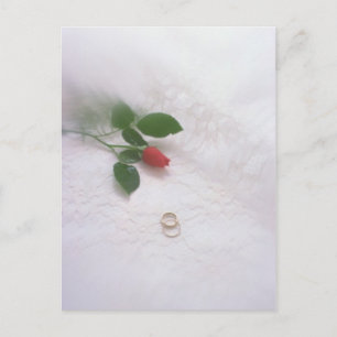 Carte Postale Coussin mariage anneaux