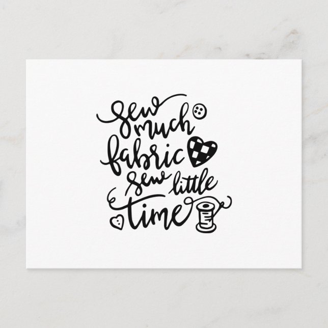 Carte Postale Couture | Coudre beaucoup de tissu coudre peu de t (Devant)