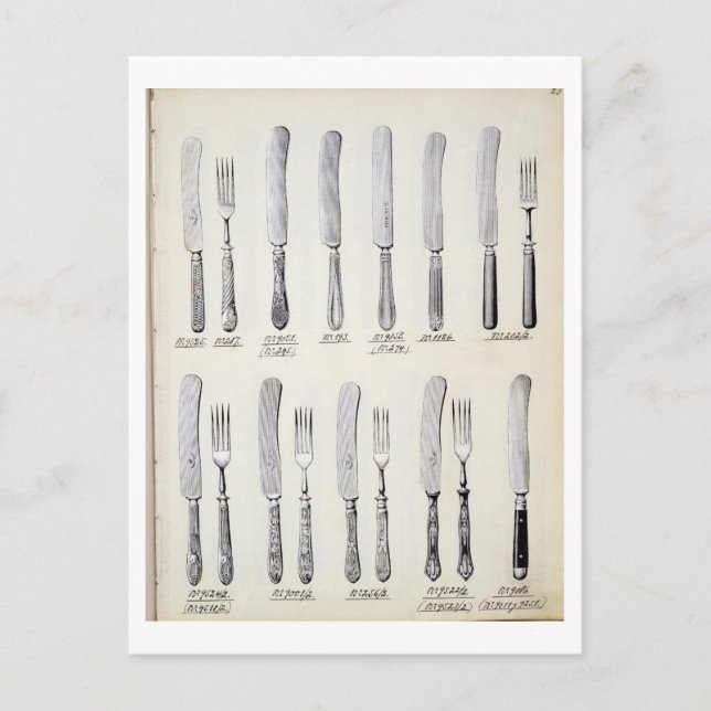 Carte Postale Couverts, à partir d'un catalogue commercial (Devant)