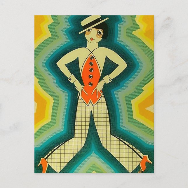 Carte Postale Couverture Art Déco « Dancer » par Jose Carlos (Devant)