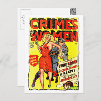 Carte Postale Couverture de bande dessinée de l'Âge d'Or « Crime