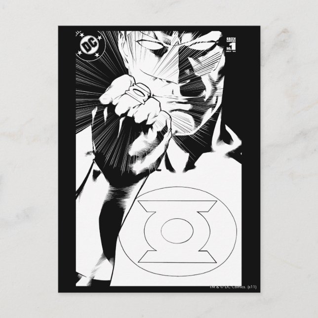 Carte Postale Couverture de Green Lantern en gros plan, Noir et  (Devant)