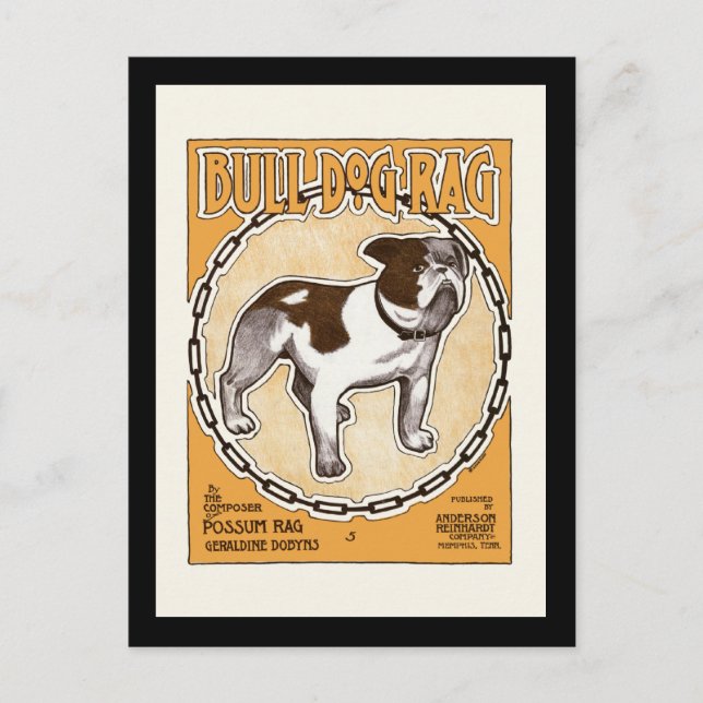 Carte Postale Couverture de la feuille de sac Buldog (Devant)