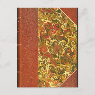Carte Postale Couverture de livre antique, motif de tourbillon o