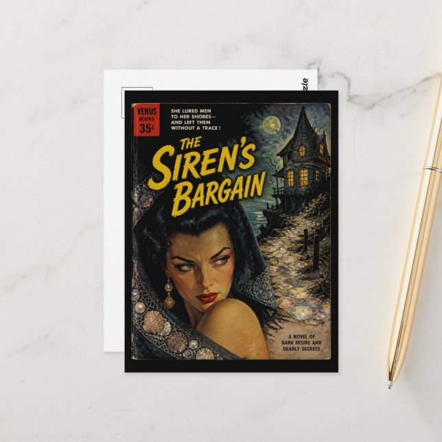 Carte Postale Couverture de livre de fantasy horreur Le Marché d (Devant/Arrière en situation)