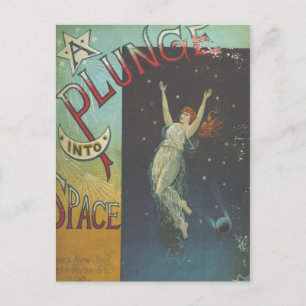 Carte Postale Couverture de livre pour femmes de l'espace Vintag