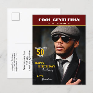 Carte Postale Couverture de magazine de photo d'anniversaire Per