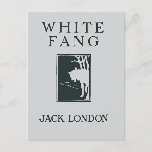 Carte Postale Couverture du livre vintage blanc Fang Jack Londre (Devant)
